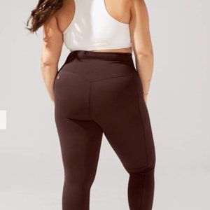 Popflex Crisscross Hourglass Legging w/Pockets - French Roast (L, 31" inseam)